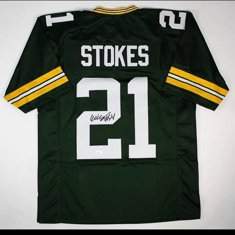 Eric Stokes Autographed Jersey High-Quality Fabric Unique Design for Collection Green Bay Packers #21