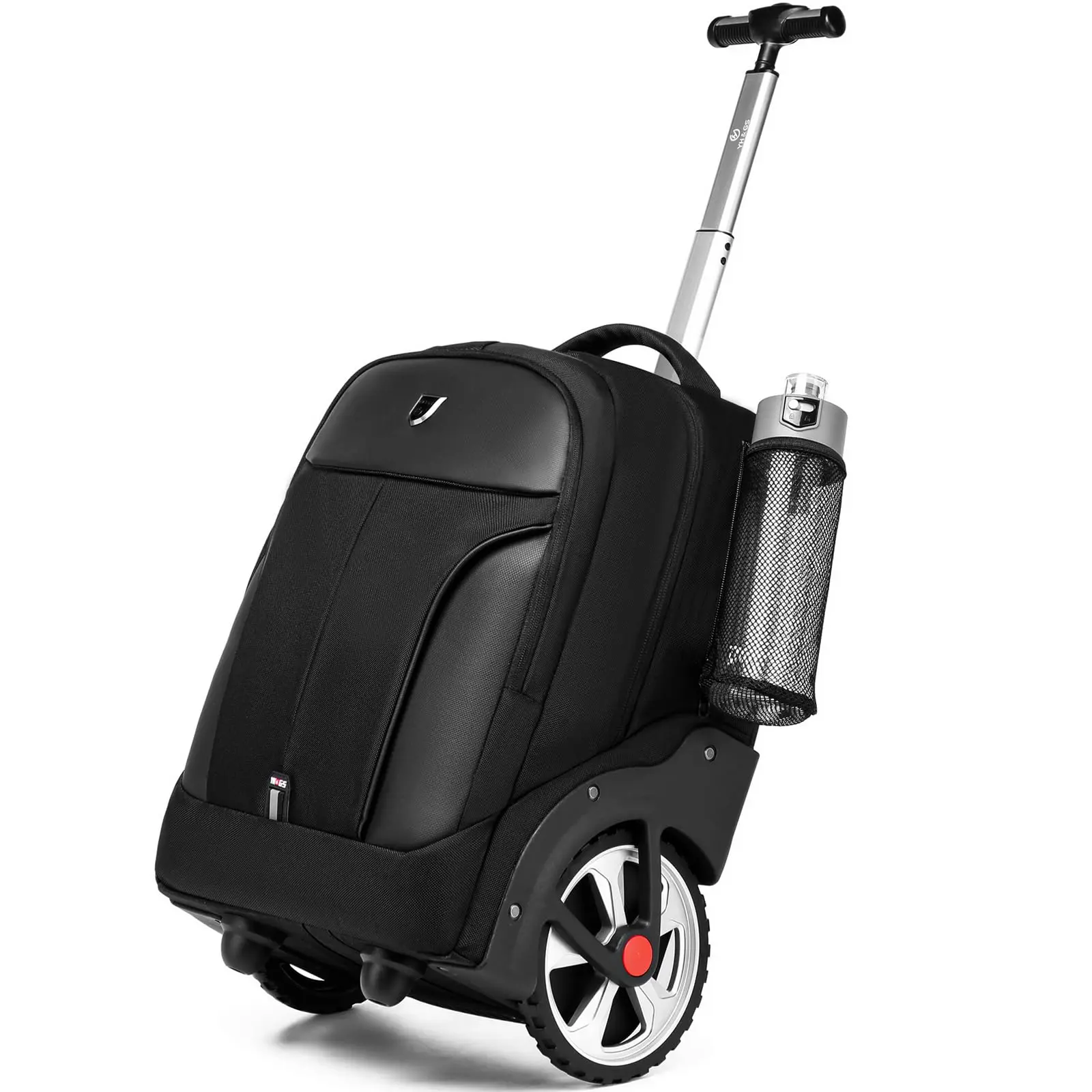 Rolling Waterproof Backpack with Wheels for Business College Student Travel Commuter Carry on Backpack with Laptop Compartment Fits 17 Inch Laptop Wheeled Backpack for Adults