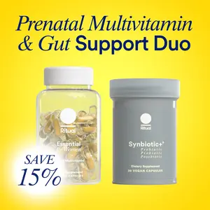Ritual Prenatal Multivitamin and Gut Duo Supplements with Prenatal Vitamins and Synbiotic+: 3-in-1 Probiotic, Prebiotic, Postbiotic, Supports Pregnancy, and Gut Health, 30 Day Supply