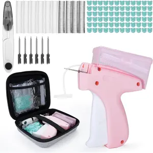 Pink Clothing Label Gun Kit with Box - Standard Retail Price Tag Labeling Gun Set with 6 Needles, 2000 Micro Fasteners, Scissors and Soft Cover, for Store Warehouse Consignment Yard Sale