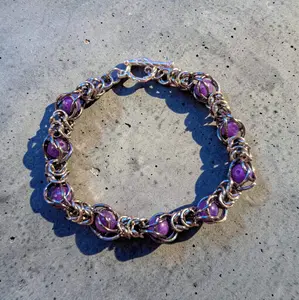 Vairna | Box Weave Chainmail | Captured Amethyst