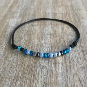 Seashore Blue Beaded Anklet