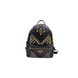 Pre-owned MCM pvc Mini Bags Visetos Canvas Stark Studded Backpack (27417)