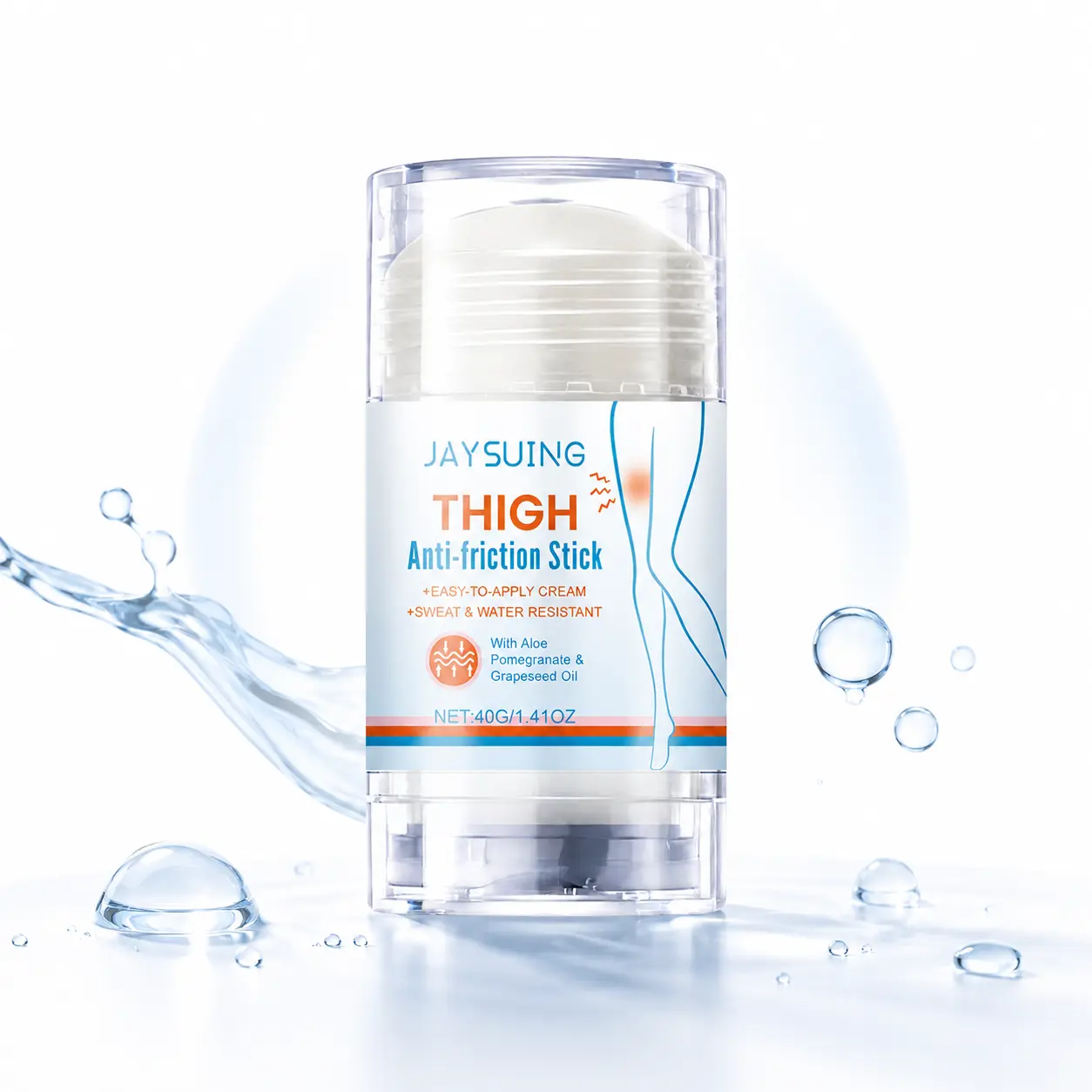 Anti-Chafing Stick for Women, Talc-Free Anti-Friction Body Balm for Inner Thighs, Ideal for Wearing Dresses or Workouts, Female, Walking, Anti-Friction Balm