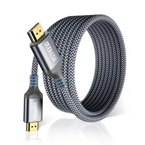 4K HDMI Cable 15FT, 18Gbps 2.0 High Speed Gaming Cord 4K@60Hz HDR, 2K, ARC 3D Compatible for PS5/4, UHD TV and Blu-ray Player