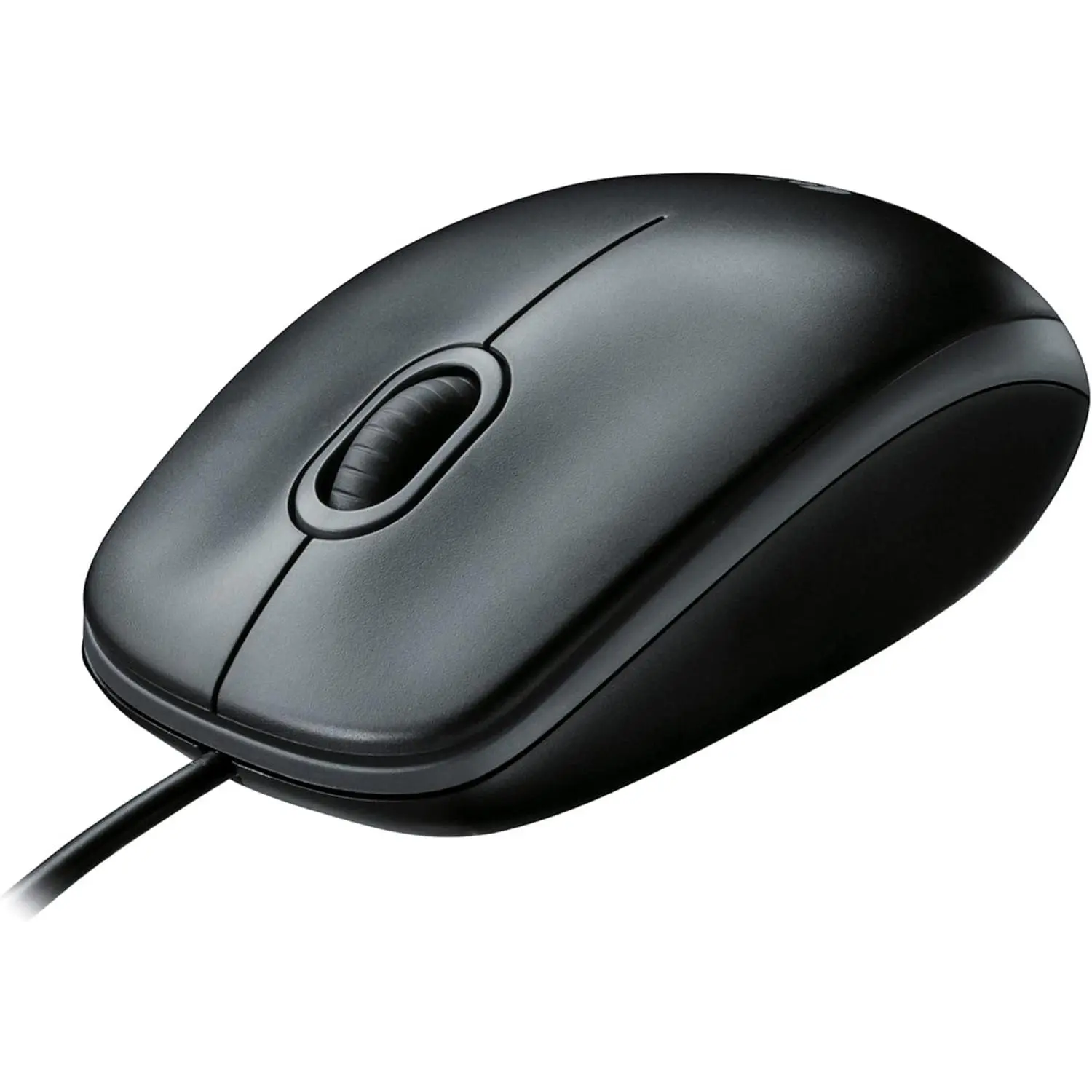 Logitech B100 Optical USB Wired Mouse - Black, Right-Handed Design, PC-Compatible Computer Accessory (B100 Mouse)