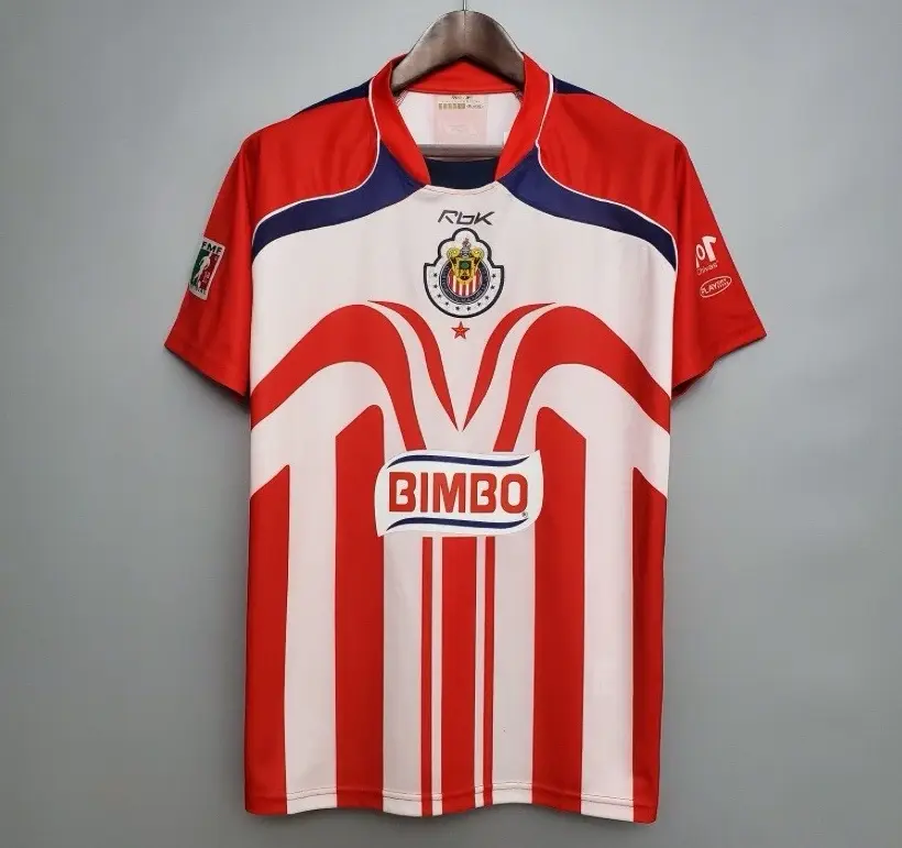 Chivas Guadalajara Retro 2006–07 Home Jersey, Classic Red White Soccer Shirt, Vintage Liga MX Football Fan Jersey