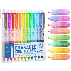 【Buy 2 Get Free Gift】FourCandies Erasable Gel Pens,0.7mm Clip Retractable Pens,soft silicone grip with built-in eraser,Ideal for Bible journaling, planner layouts and faith note-taking.Ultra-smooth writing for planner lovers and Bible study enthusiast