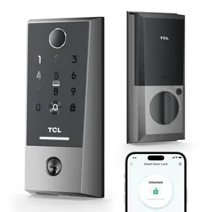 TCL D2 Plus Fingerprint Door Lock, Smart Lock with Built-in Doorbell, Wi-Fi Keyless Entry, App Remote Control, Auto-Lock, Works with Alexa & Google Assistant outdoorfun