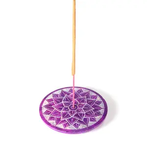 Incense Burner - Soapstone Plate Crown Chakra Sahasrara 3"