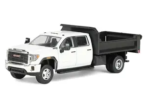 2022 GMC Sierra 3500HD w/ Dump Bed - Summit White Diecast 1:64 Scale Model - Karson Diecast Co. 51563A