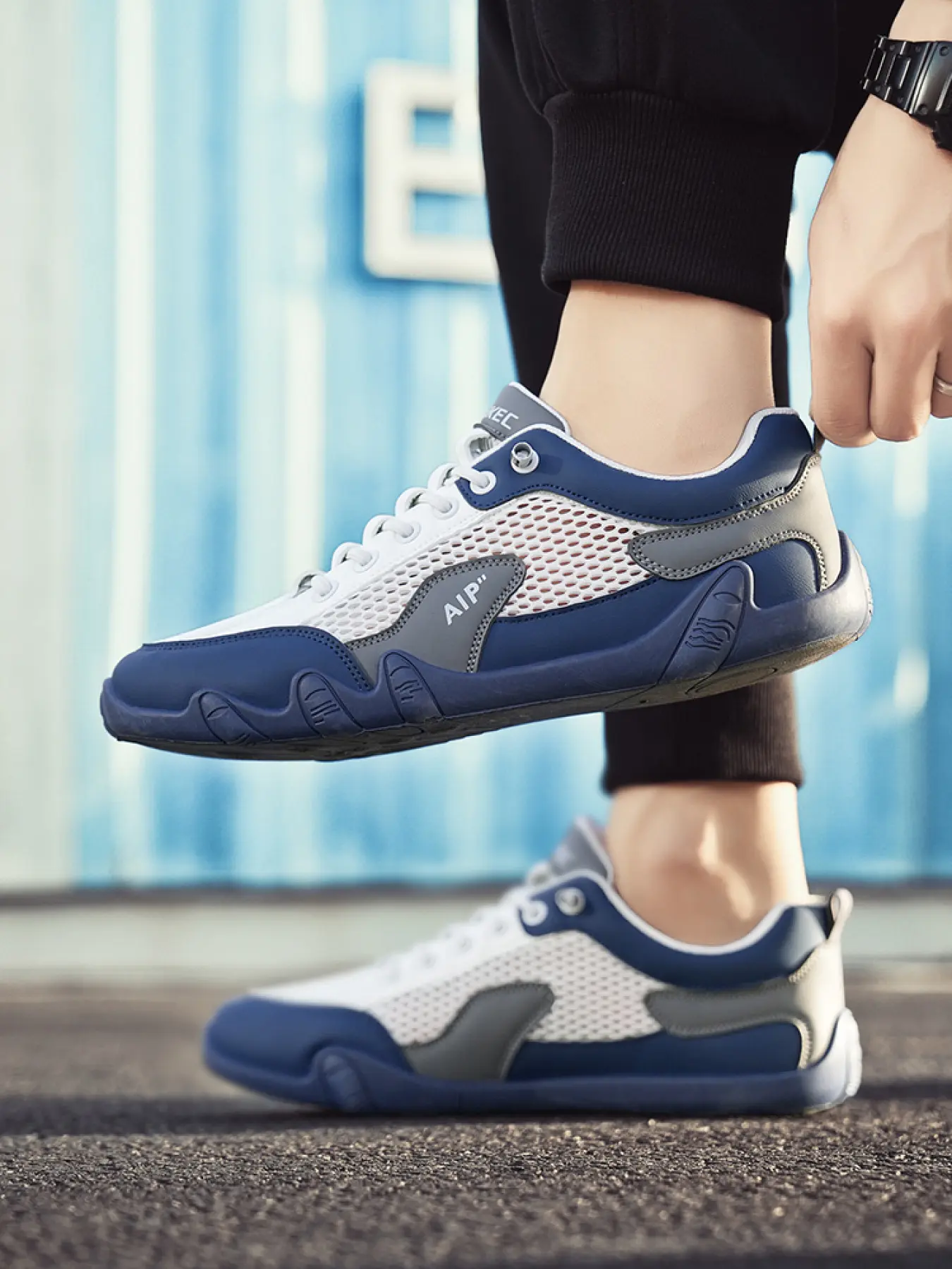 Men's Summer Breathable Hollow Out Casual Shoes, Slip-On Zipper Loafers, Non-Slip Soft Sole Driving Shoes, Sneaker, Sports Shoes