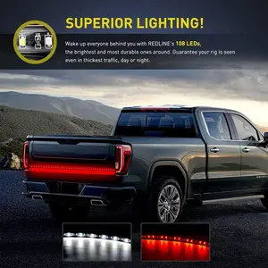 Truck Tailgate Light Bar, 60 Inch LED Turn Signal Lamp LED Tailgate Light Bar Strip IP65 Waterproof Running Brake Amber Turn Signal Light for Most Car, Pickup, Trailer, SUV, Motorhome