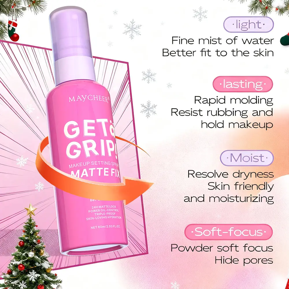 Matte Light Hydrating Moisturizing Setting Spray Moisturizer, Cosmetic Skin Friendly Long-Lasting Hold Makeup Oil Control Waterproof Sweatproof Makeup, Quick Drying No-Cake Hide Pores Formula, Perfect Gift for Friends