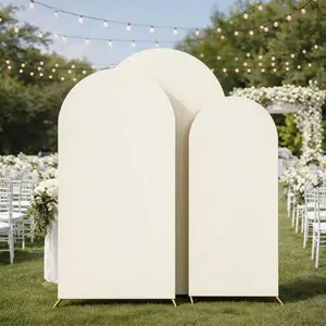 Beige Arch Backdrop Cover Baby Bridal Shower 6ft, 6.6ft, 7.2ft Birthday Wedding Fabric