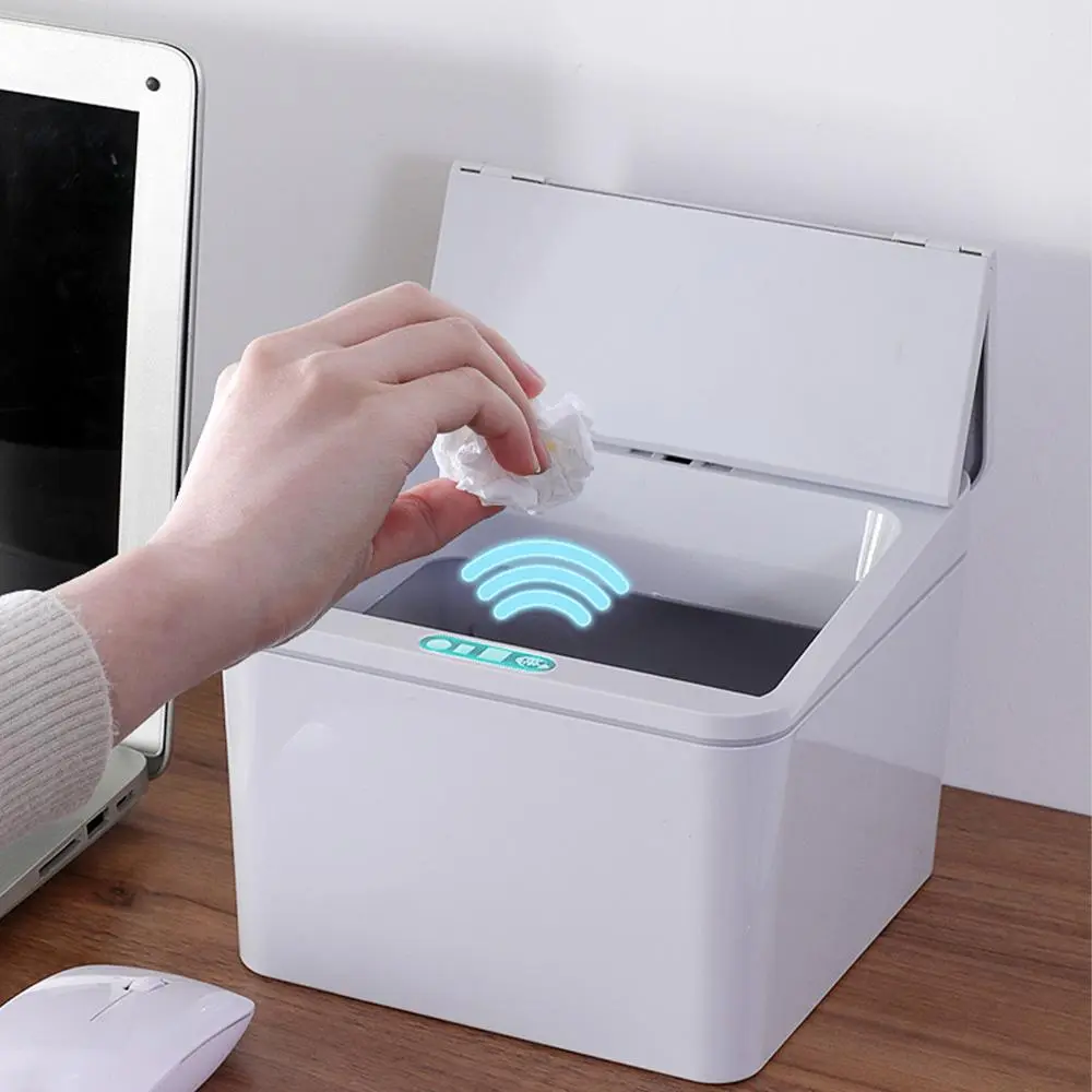 Smart Sensor Open Lid, Desktop Mini Trash Can, Storage Box, Foldable Open Lid, Easy To Carry, Suitable For Office, Kitchen, Car Or Camping, Christmas Gift For Men/Women, TikTokShopBlackFriday, TikTokShopCyberMonday