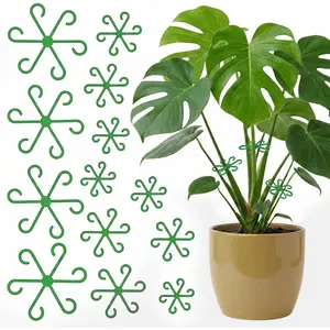 16 count  Stem Support for Indoor , Climbing Houseplant Stem Supports, 4 Sizes  Clips for Monstera, Orchid & Pothos, Climbing Stem Holders (Green)