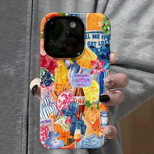 Creative Collage Pattern Phone Case, Shockproof Rugged Cover Dual Layer Soft TPU PC Bumper Hard Shell Design for iPhone 11 12 13 14 15 16 Pro Max Plus