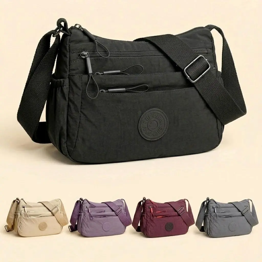 Women's Minimalist Multi-Pocket Crossbody Bag - Adjustable, Functional Zippered, Lightweight Fashionable Crossbody Purse, Work Bag for Daily Casual Commuting, Fashionable Crossbody Bag tiktokshopbacktoschool,back to school,back to school haul