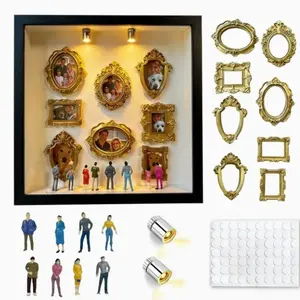 DIY Mini Museum Silhouette Box,Shadow Museum Silhouette Box Kit Mini Frames,Mini Vintage Photo Figures Picture Frame,Miniature Museo Display
