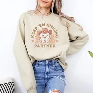 Dental Sweatshirt – Western Vintage Dental Hygienist RDH, Wild West Tooth Sweater, Cowgirl Dentist Hoodie for Women