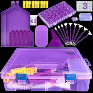 Diamond Painting Tool Kit with Multi-Compartment Storage Box, DIY Craft Supplies, Portable Dustproof Lock Design, Ideal for Beginners and Gifts, Diamond Painting Kits