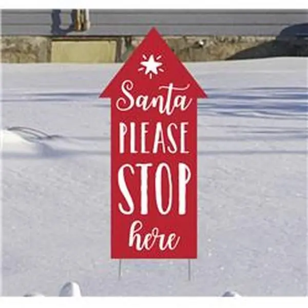 35 x 16 in. Santa Stop Here Yard Sign