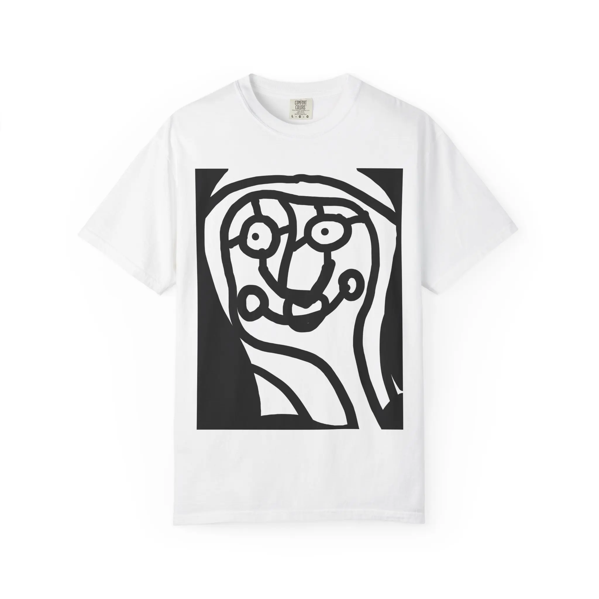 Abstract Line Face T-shirt | Minimal Black & White Portrait