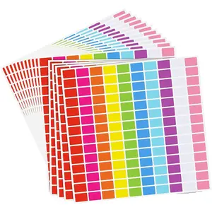 2800 count Rectangular Color Coding Labels, 0.5" x 0.75" Price Stickers Garage  Stickers Square Removable Assorted Labels for File Folder Tabs Classrooms Offices  Labeling Marking