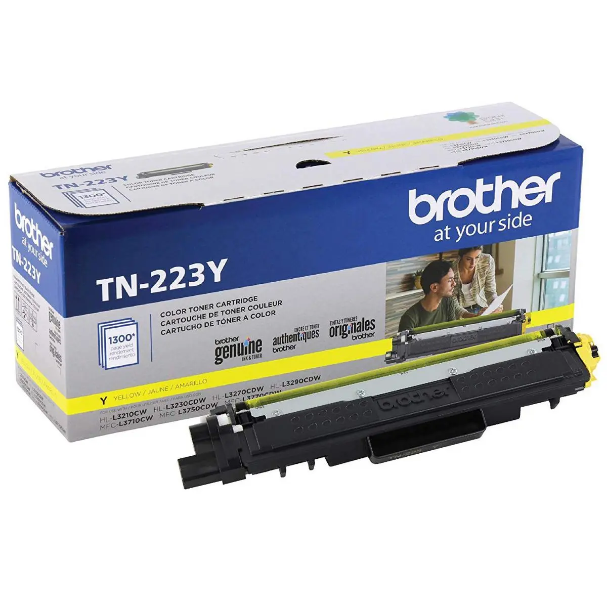 Brother TN223 Standard-Yield Toner Cartridge, 1300 Pages Yield, Yellow