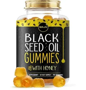MAJU's Black Seed Oil Gummies with Honey 90ct, 500mg BSO Gummy, Black Cumin Seed Nigella Sativa Oil, Cold-Pressed, Potent Formula, 90ct