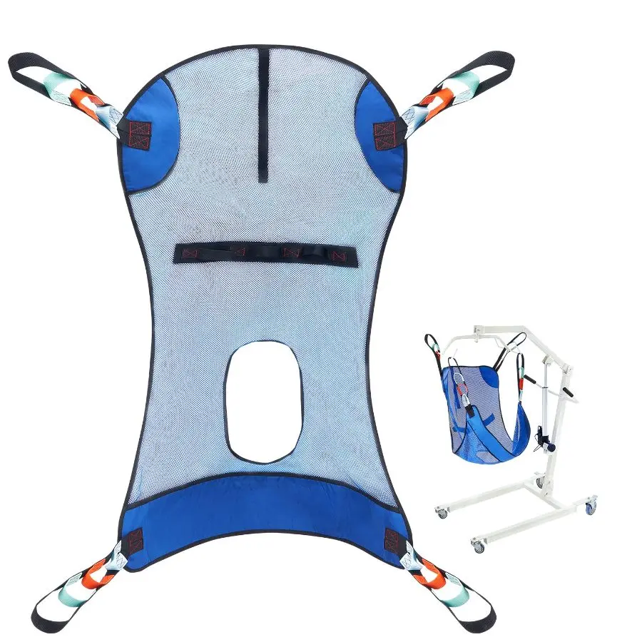 【Summerfinds】 VEVOR Full Body Patient Lift Sling Commode Opening, Patient Lift Medical Sling for Safe Bathing, Toileting, Polyester Patient Aid Commode Sling for Elderly Disabled Bedridden, 600LBS (Large Size)dealsforyoudays