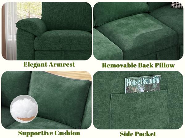 【3-4 Packages】108 Inch Sectional Sleeper Sofa with Pull Out Bed, U Shaped 5/7 Seat Modular Sectional Sofa with Storage, Sectional Couches for Living Room, Cloud Modular Couch, Removable Sofa Cover#daybed