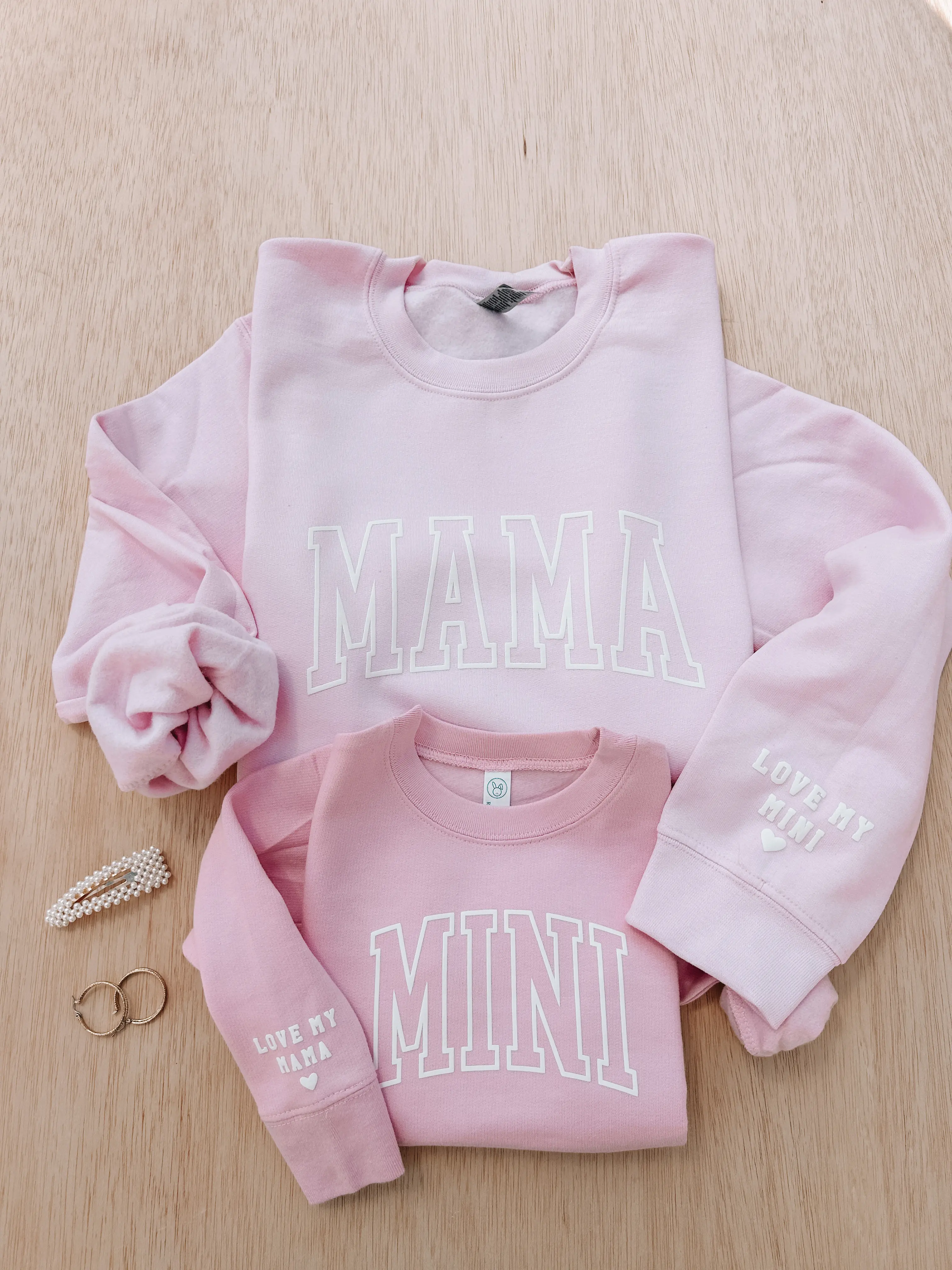 Mommy and me Pink Sweatshirts, Matching Outfits