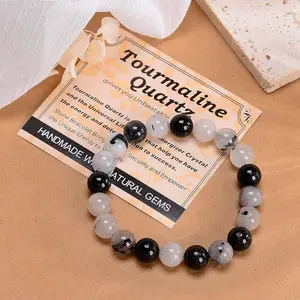 Handmade Yoga Stretch Elastic Bracelet Natural Stone Crystal Healing Power Energy Gifts for Unisex Adult 4mm 6mm 8mm 10mm