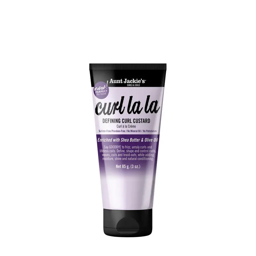 Aunt Jackie's Curl La La Defining Curl Custard - 3 oz Shea & Olive Hydrating Moisturizer for Curly Hair, Lightweight Haircare Setting Product with Moisture Lock