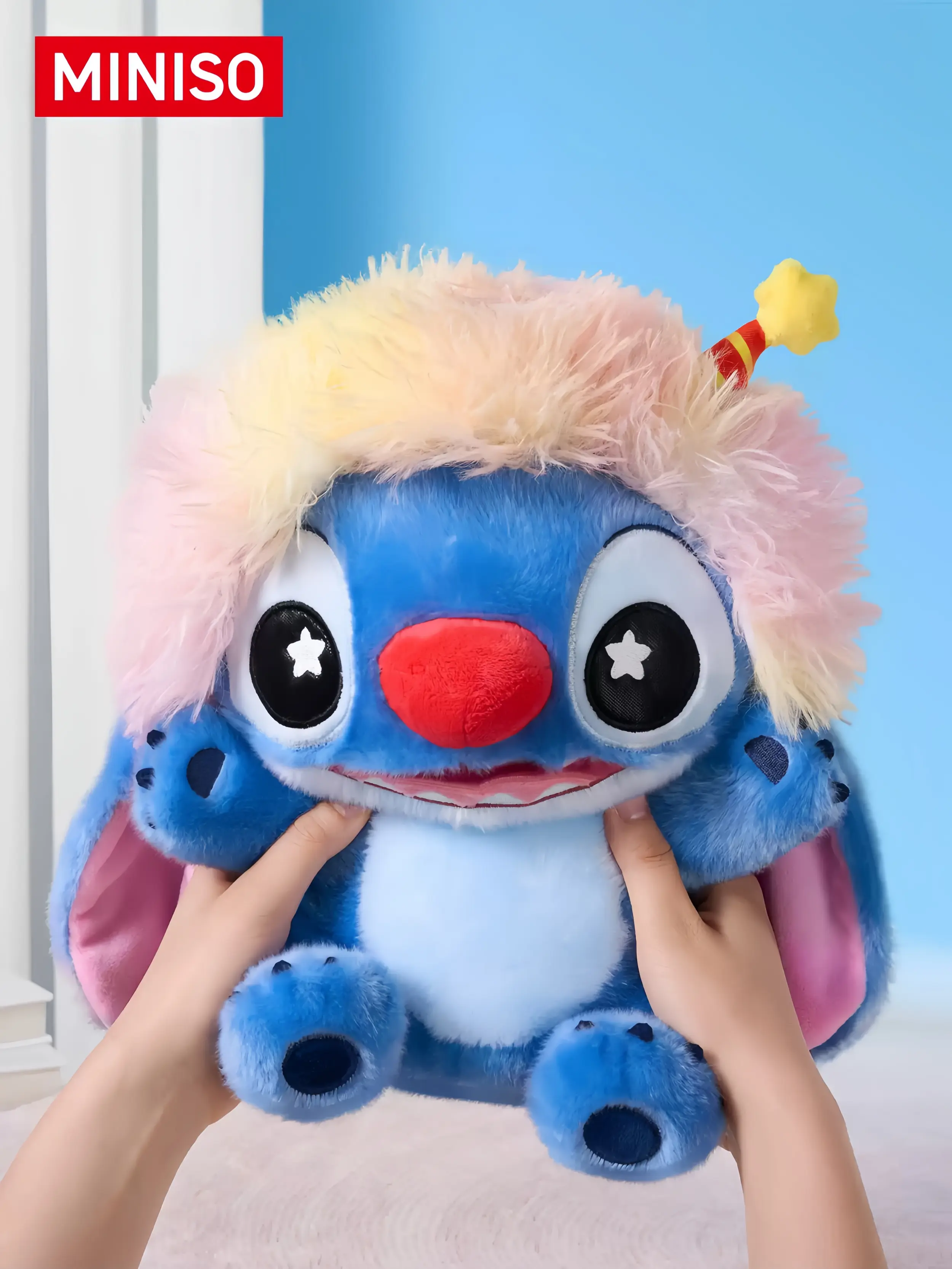 Disney Lilo & Stitch Sitting Plush Doll,Stitch Mischief Series 12" Sitting Plush Toy,Cute Hair Clown Stitch Stuffed Animal, Premium Kawaii Collection Doll, Soft Birthday & Holiday Gift for Kids, Teens & Disney Fans(1pc)Summerwins