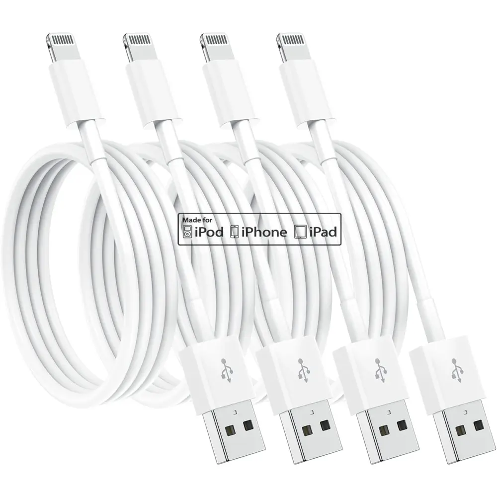 4 Pack 6FT iPhone Charging Cables, Lightning Fast iPhone Charging Cord for Cellphone, Smartphone, iPhone 12/11/11Pro/11Max/ X/XS/XR/XS Max/8/7, ipad