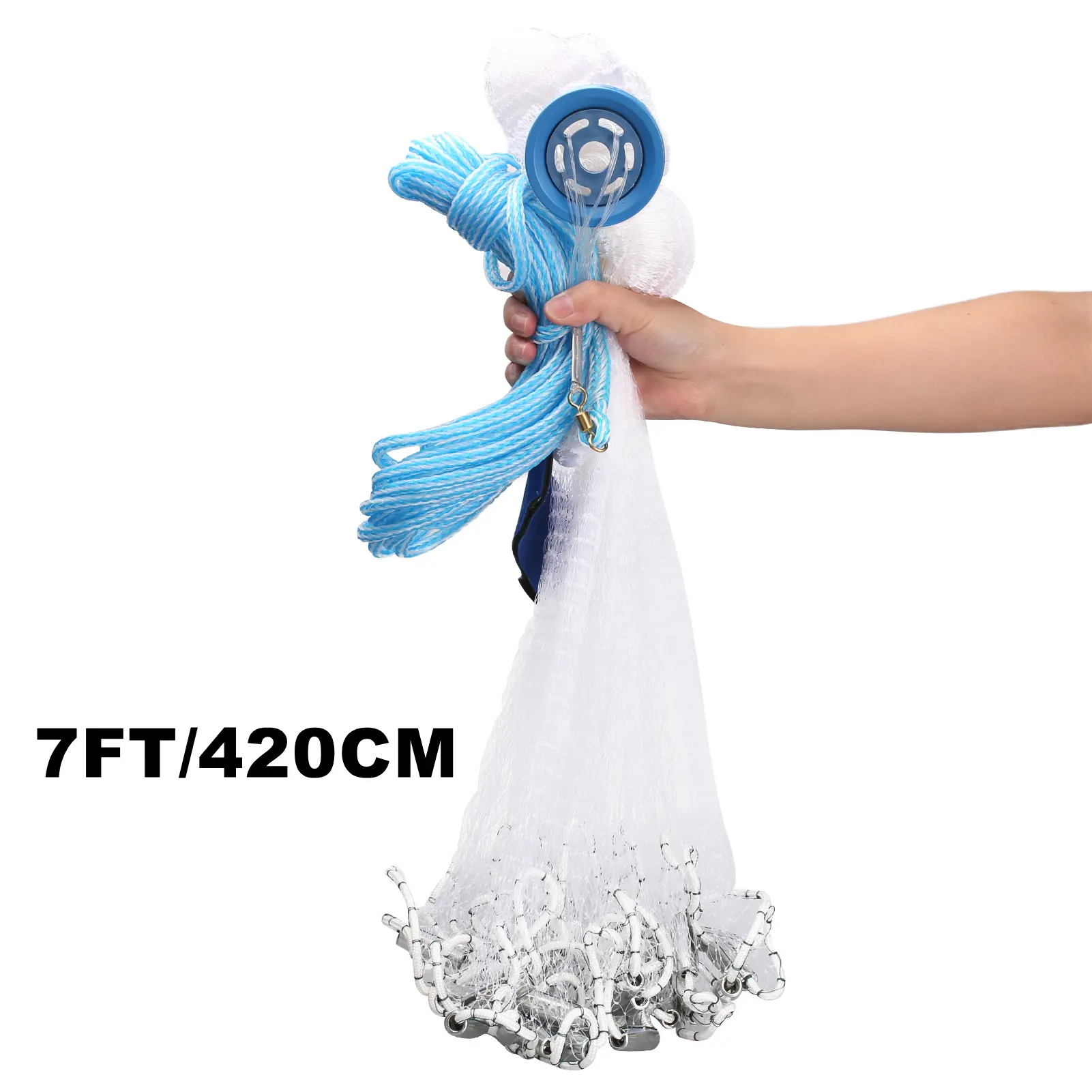 Diameter 6Ft 7Ft 1Pcs/Pack Hand Throw Casting Net Chain Bottom Full Spread Wire Cast Nets for Fishing