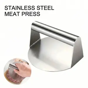 Stainless Steel Burger Press, Non-Stick Hamburger Patty Maker, Ergonomic Handle, Flat Surface, Ideal Cooking BBQ Home Kitchen Tool, Kitchen Gadget, Kitchenware-YY0