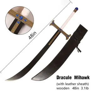 One Piece Dracule Mihawk Yoru Cosplay Prop with Sheath - Unsharpened Wooden & Metal Collectible for Anime Fans