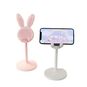 Cute Cartoon Bunny, Adjustable Lifting of Desktop Mobile Phone Holder, Foldable Lazy Bracket for Chasing Drama Live Broadcast, Cell Phone Stand, Phone Holder Design