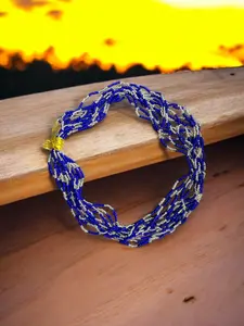 Collar De Yemaya Santeria Orisha Eleke Bendecido 12 pcs Size 17 inch Spiritual Collection for Yemaya Enthusiasts Unique Bendecido Pieces Gold Plated Amulet Love Knot Necklace