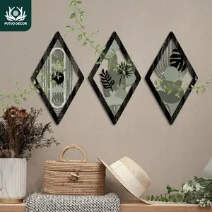 Boho Style Wooden Hanging Sign, Multicolor, Bohemian Artistic Wall Art Decor for Home, Farmhouse, Living Room, Office, Studio, Cafe, Coffee Shop, Decoration