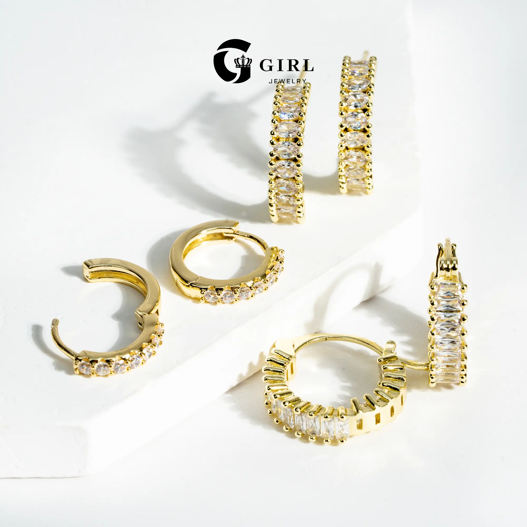 Exquisite Waterproof  Earrings Set for Women - 14k Gold Plated Small Hoop Earring for Multiple Piercings - Stacked Earrings Dainty Daily Versatile Accessory Stainless Steel Durable Jewelry Ideal Gift for Her on Birthday/Annversary/Party
