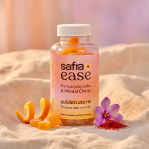 Safra Ease Gummies – Saffron + L-Theanine for Calm Mood, Less Overthinking & Emotional Balance