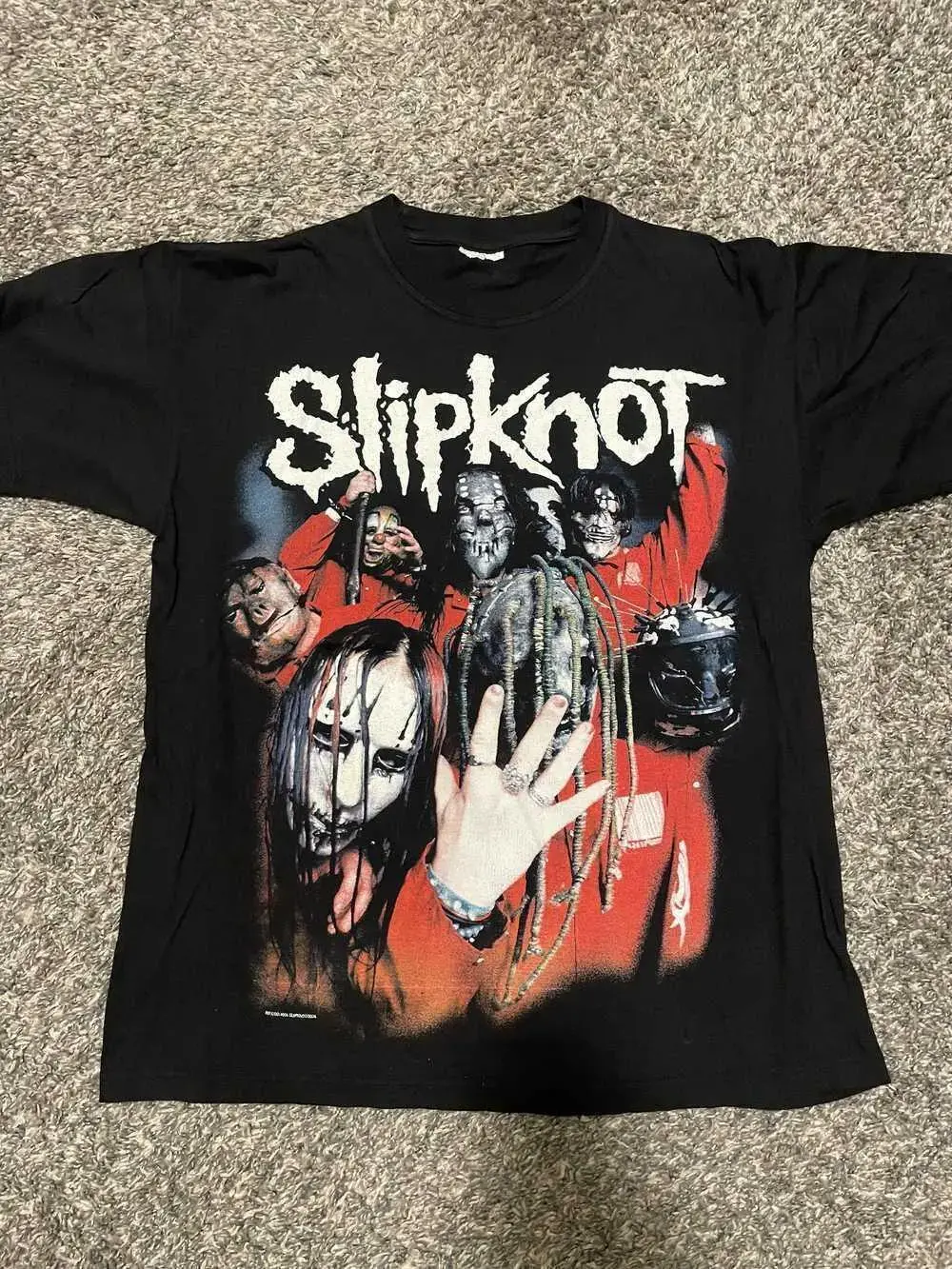 Vintage Slipknot 2004 Band Black Short Sleeve Cotton T-shirt | Slipknot Iowa Era Vintage Band Tee | Classic Nu-Metal Graphic T-Shirt | Aggressive Concert Style Black Shirt | Unisex Streetwear