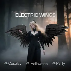 Daedalus Wings Forge Foam Electric Wing Material Package for Handmade Cosplay Halloween Parties and Short Video Shooting Black and White Style Lightweight and Comfortable Masks - Props Spooky scarf bow face masks mens hats beanie skull caps