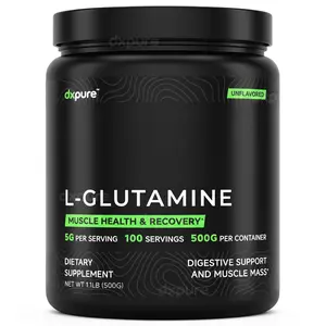 dxpure L-Glutamine Powder Workout Recovery 500G - 100 Servings - Unflavored