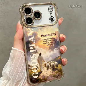 God’s Plan Shepherd Jesus Bible Verse Phone Case iPhone 17–11 Series, Psalm 37:5 Inspirational Religious Protective Cover DDSJ260627011